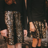 Gold sequin sheath dress