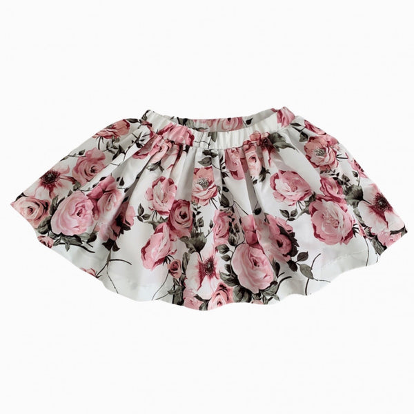 Satin flowers skirt