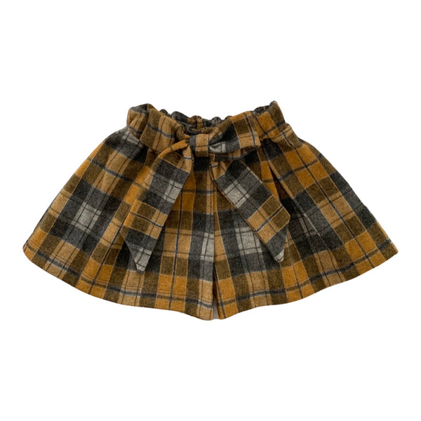 Checked bermuda shorts with bow