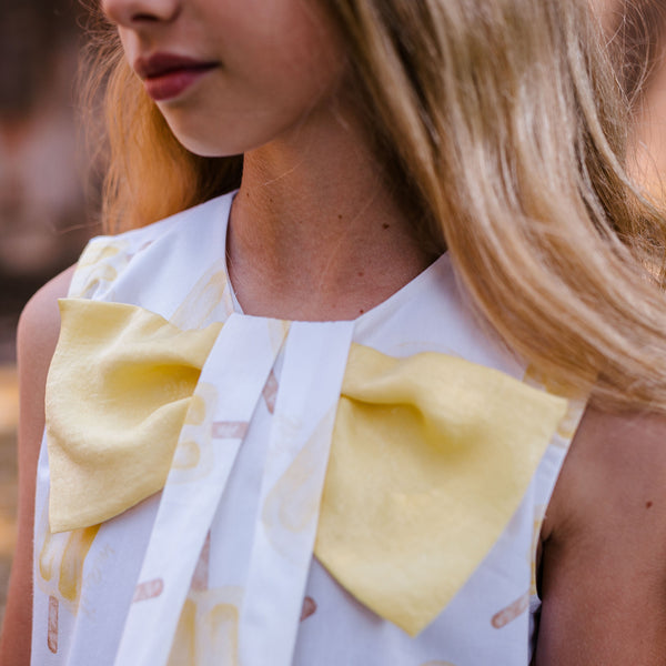 YELLOW POPSICLES TOP WITH MAXI BOW