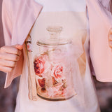 JAR PRINT T-SHIRT WITH ROSES