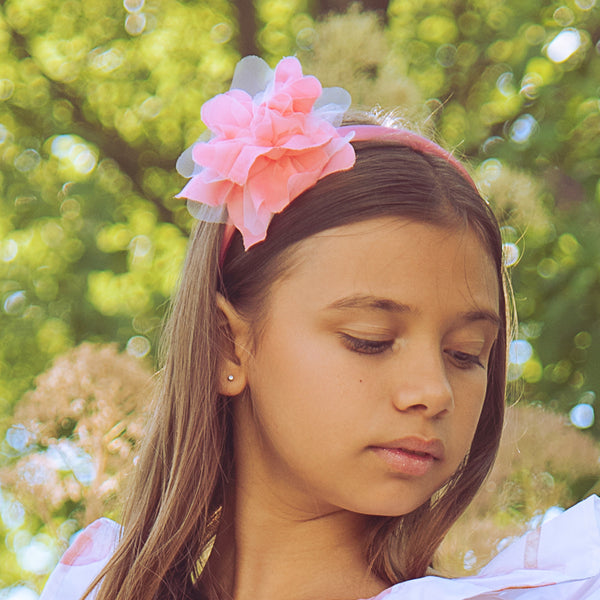 SILK HAND FLOWER HEADBAND