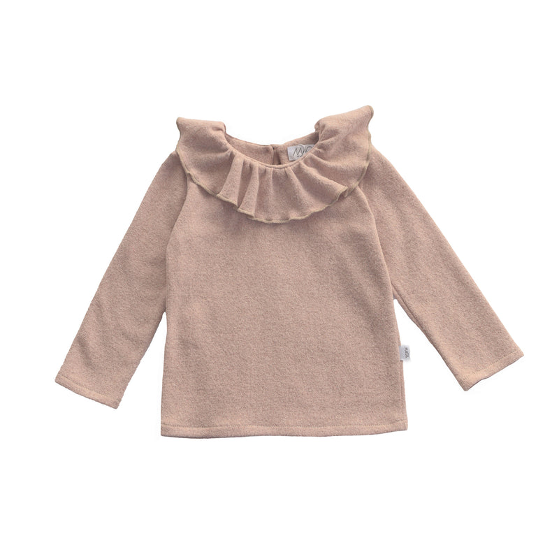 Warm cotton curled collar jersey