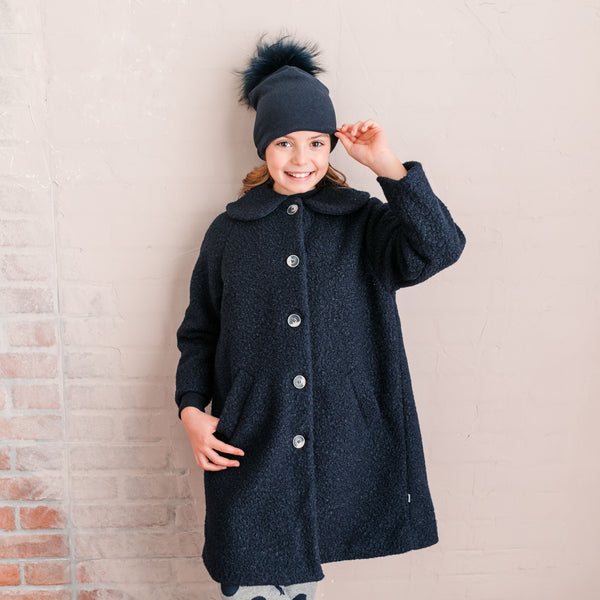 Blue oversize coat with collar detail