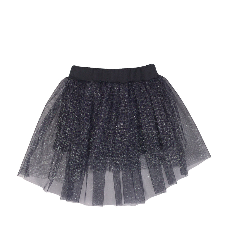 Asymmetrical tulle glitter skirt