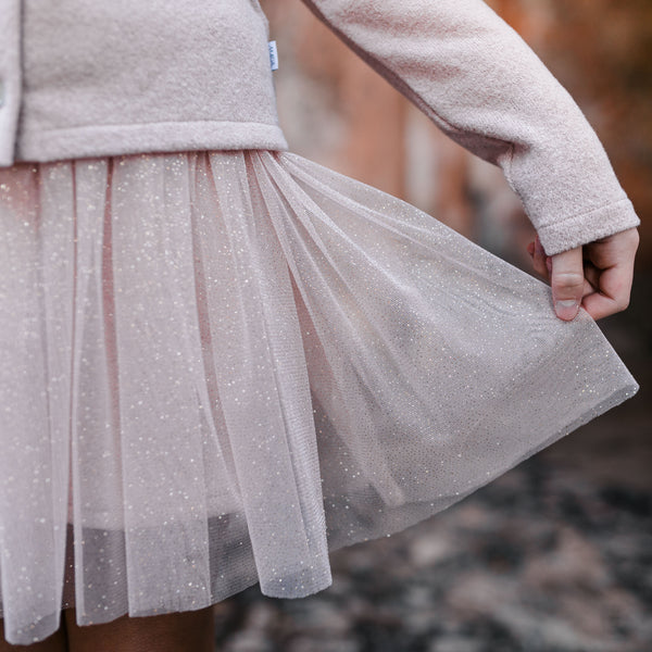 Asymmetrical tulle glitter skirt