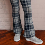Checked flared leggings