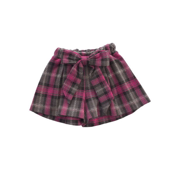 Checked bermuda shorts with bow