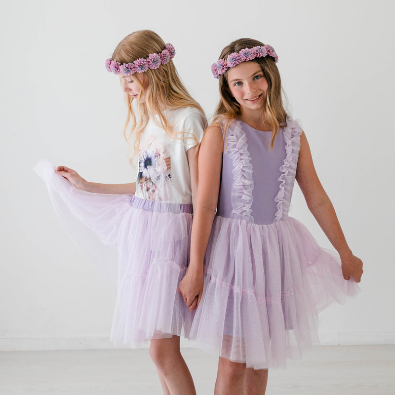 ABITO IN VISCOSA E TULLE