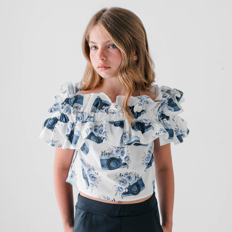 PATTERNED CROPPED TOP