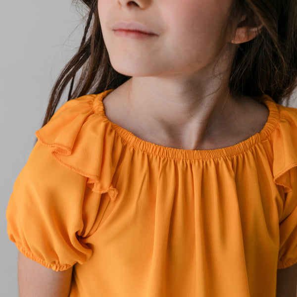 CURLED VISCOSE TOP WITH RUFFLES
