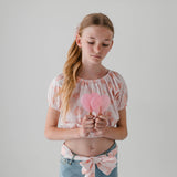 PATTERNED COTTON CROPPED TOP