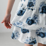 PATTERNED COTTON SKIRT WITH RUFFLES