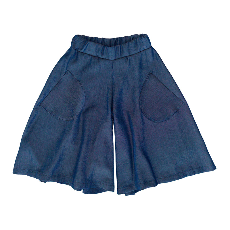 PANTALONE MORBIDO EFFETTO JEANS WIDE-LEG