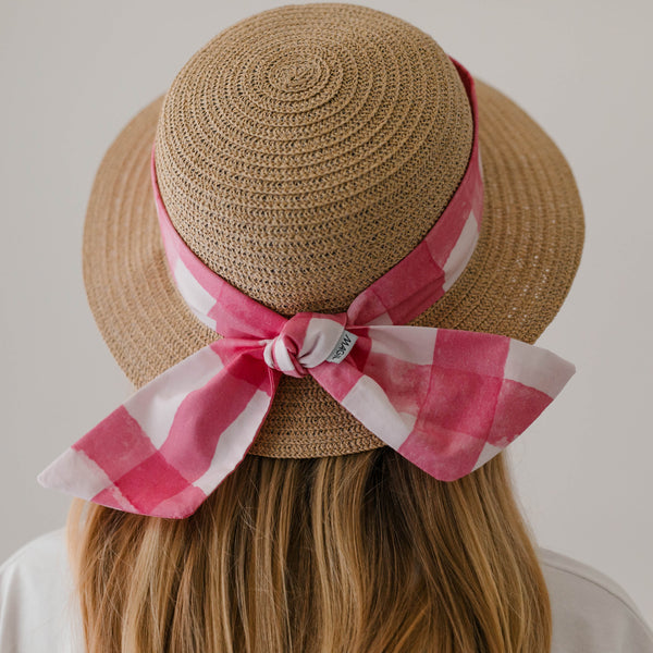 HAT WITH PATTERNED BOW