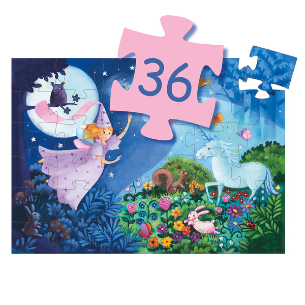 PUZZLE SILHOUETTE FATINA E UNICORNO